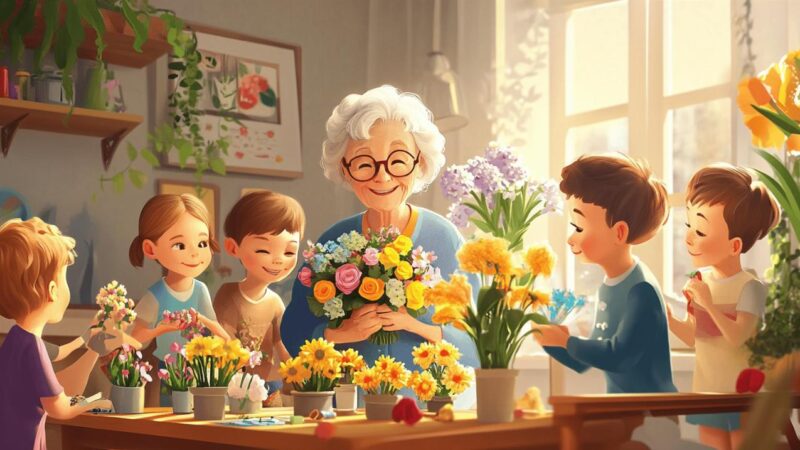 Idées pour célébrer la fête des grands-mères avec des fleurs et des activités